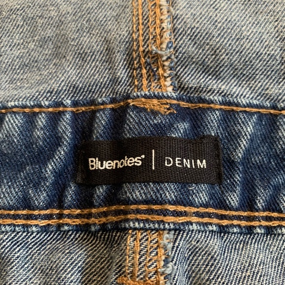 Bluenotes Distressed Denim Short Overalls M/M Medium Blue Jean Shortalls - Picture 3 of 8